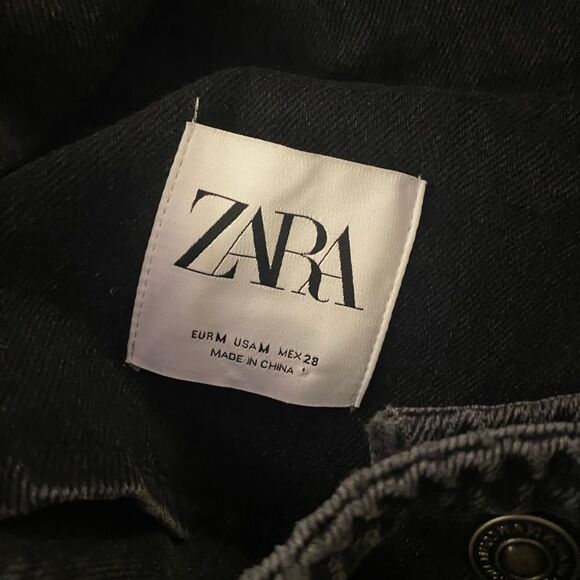 Zara black denim red crystal embellished vest, M - Picture 9 of 9